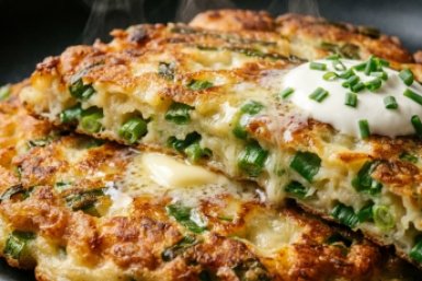 Не успевают даже остыть: вкуснейшие луковые оладьи "Объедение" — съедаются прямо со сковороды