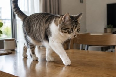 Кошка хулиганит от скуки Сгенерировано ИИ